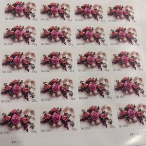 Pink Rose Bouquet Commemorative Stamps
